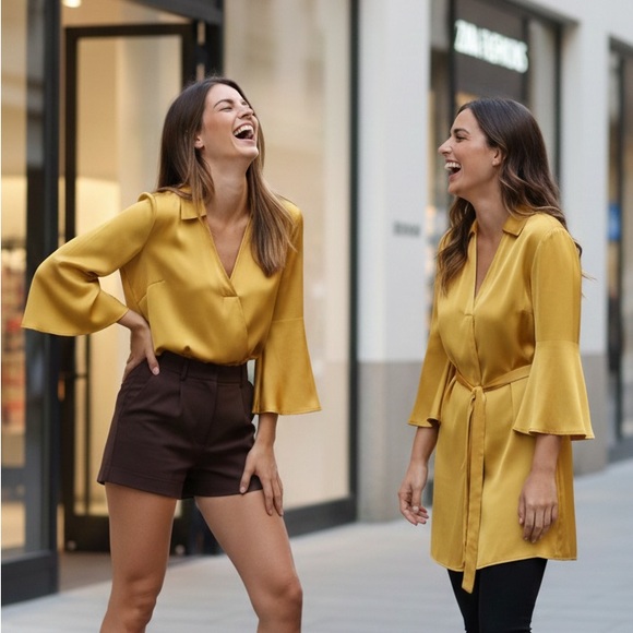 Zara Mustard Yellow Blouse - Picture 7 of 10